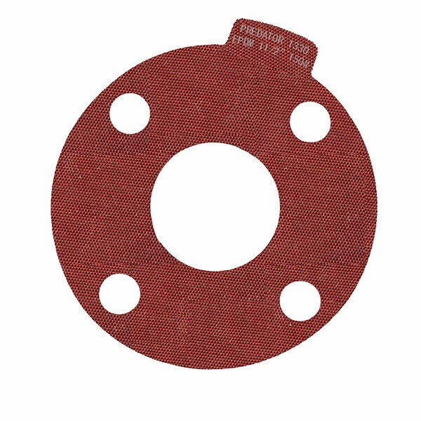 Macho O-Ring & Seal 1-1/2in Full Face Predator 1330 Flange Gasket Red EPDM, NSF-61 Certified, 1/8in Thick, 10PK 150.PFF150.M0010